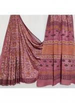 Cotton Pink Casual Wear Printed Saree